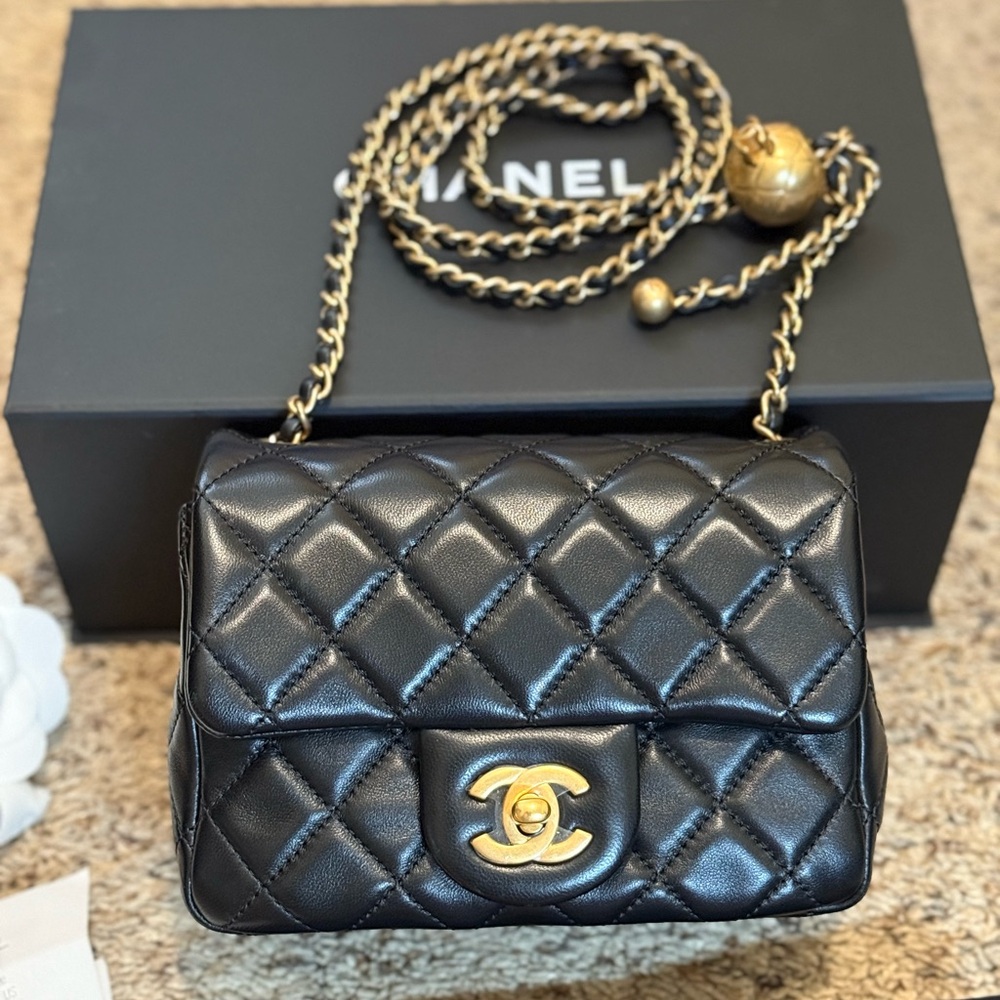 Chanel Mini Square Flap Pearl Crush